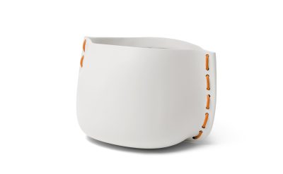 Blinde Design Stitch 100 Planter in Bone with Orange Rope