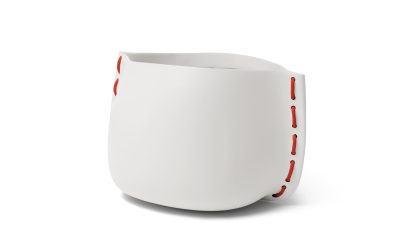 Blinde Design Stitch 100 Planter in Bone with Red Rope