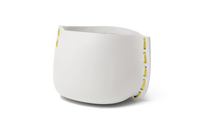 Blinde Design Stitch 100 Planter in Bone with Yellow Rope