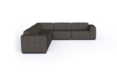 blinde design connect-modular 5 l sectional sofa in flanelle front view