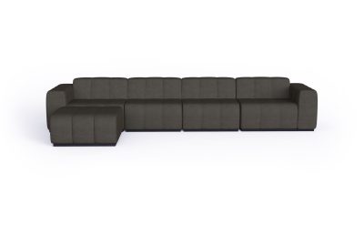 blinde design connect-modular 5 sofa chaise-sofa in flanelle front view