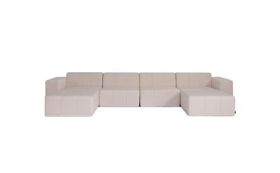 blinde design connect modular 6 u chaise sectional modular sofa canvas front