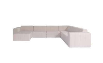 blinde design connect modular 7 u chaise sectional sofa in canvas