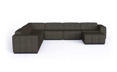 blinde design connect modular 7 u chaise sectional sofa in flanelle