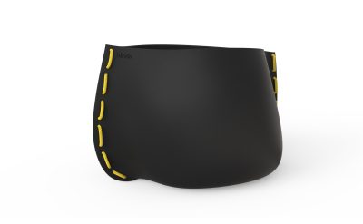 Blinde Design Stitch 125 Planter in Graphite with Yellow Rope