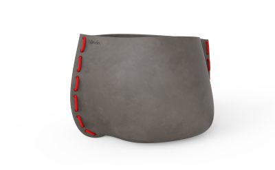 Blinde Design Stitch 125 Planter in Natural with Red Rope